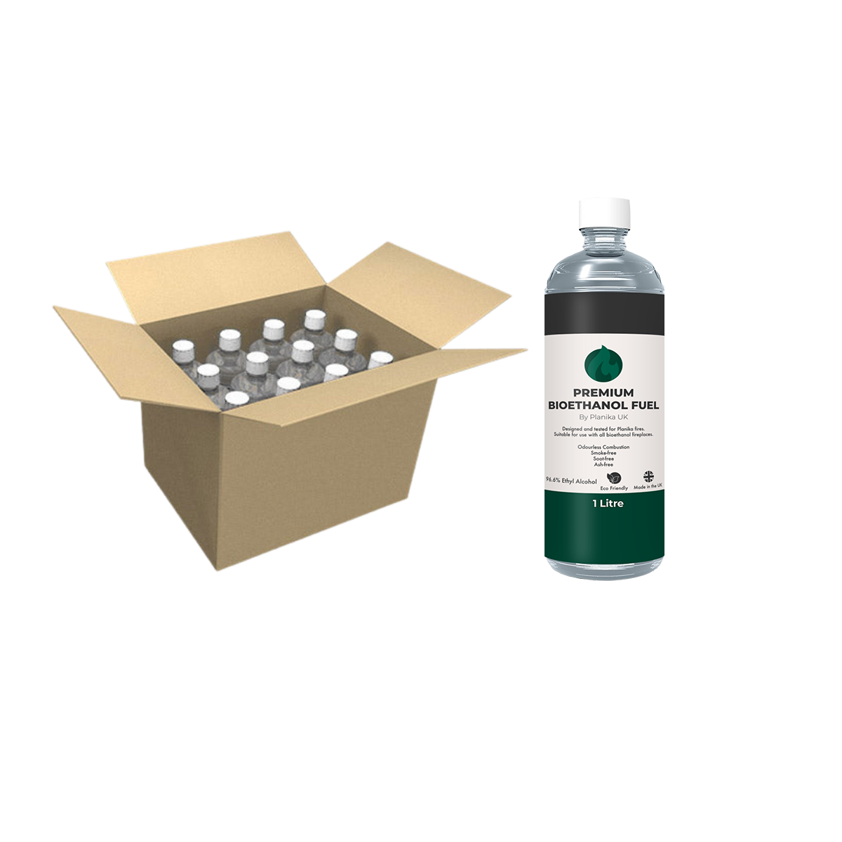 Premium Bioethanol Fuel 12x 1 Litre Bottles