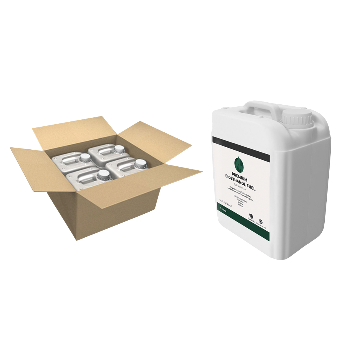 Premium Bioethanol Fuel 20 Litres (4x 5 Litre Canisters)